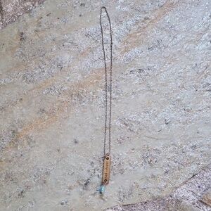 Silver and Gold Necklace with Turquoise Accent